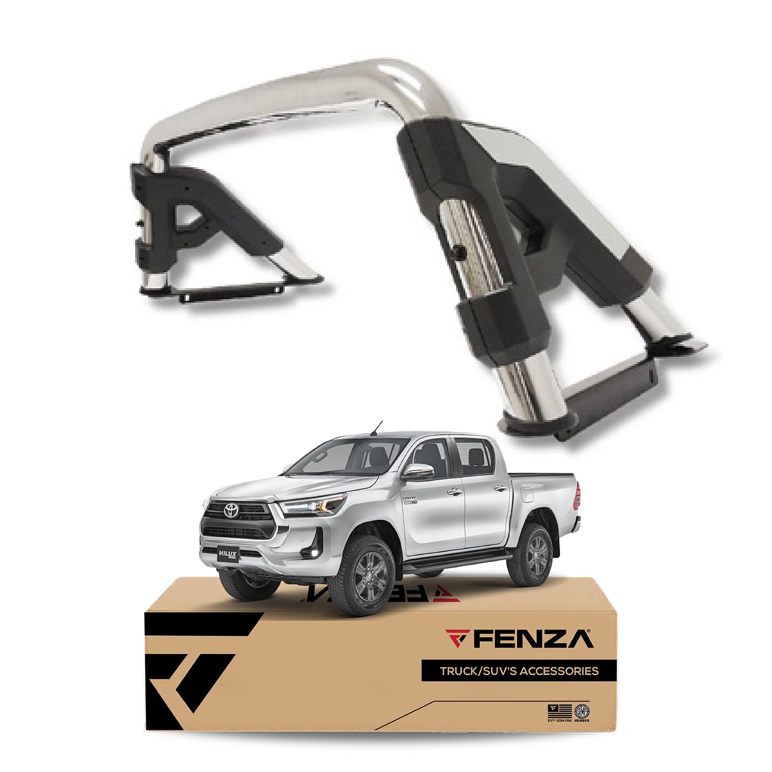 Bed Roll Bars Sport (Flat Base) Compatible With Toyota Hilux 16-25