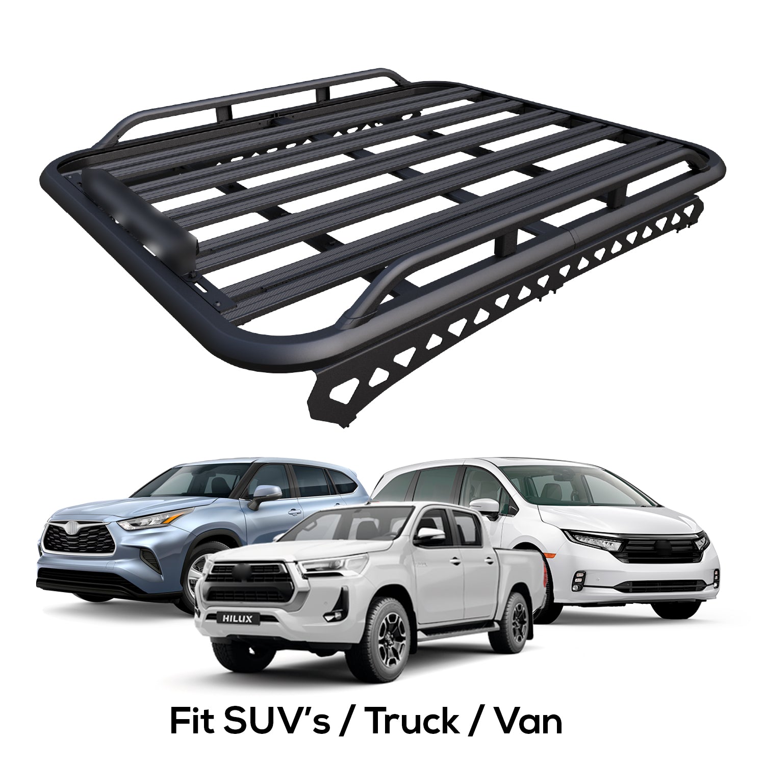 Roof Basket 51x49" w/ Back Bone Mount Compatible With SUV Pickup Truck Van