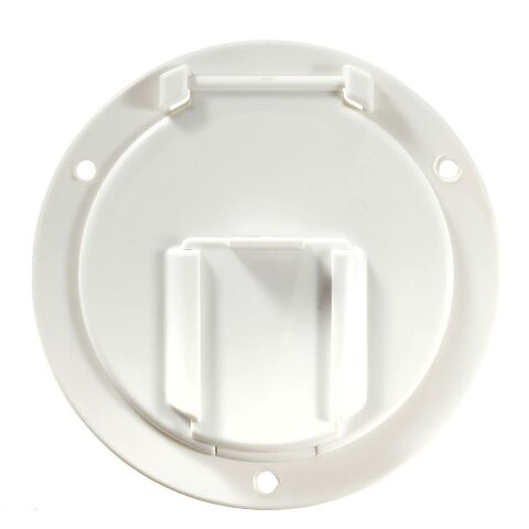 RV Designer B130, Round Electrical Cable Hatch, Low Profile, 4.6 inch Diameter, Polar White