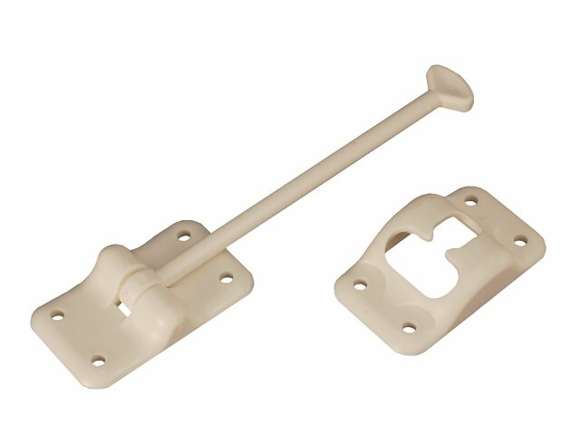 RV Designer E237, Plastic Door Holder, T-Style, 6 inch, Colonial White, Entry Door Hardware