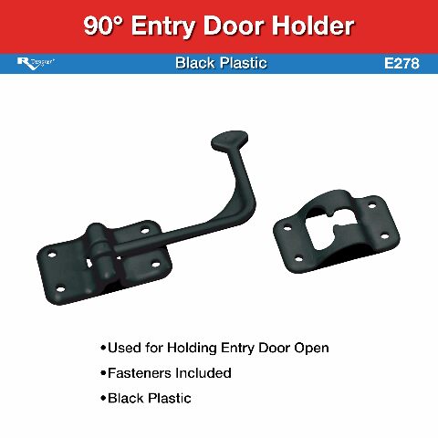 RV Designer Collection E278 Entry Door Holder 90 Degree Blk, Black