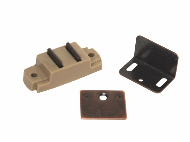 RV Designer H210, Magnetic Catch with Flat and Right Angle Plates, Cabinet Hardware