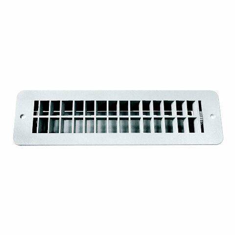 RV Designer H850, Plastic Floor Register with Damper, 12 inch x 3-1/2 inch, White, Interior Hardware