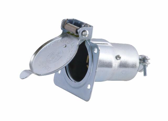 RV Designer, P703, 7-Way RV Socket Chrome Plated, Pollak