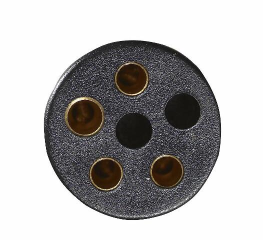 RV Designer, P717, 6-Way Round to 4-Way Flat Adapter, Pollak , Black