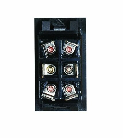 RV Designer S225, Rocker Switch, 20 Amp, 6 Terminals, Momentary On / Off / Momentary On, DPDT, Black, DC Electrical