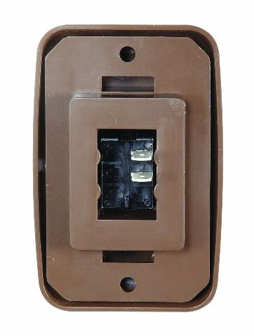 RV Designer S631, Contoured Wall Switch, Includes Base and Bezel, Single, On / Off, SPST, Brown, DC Electrical