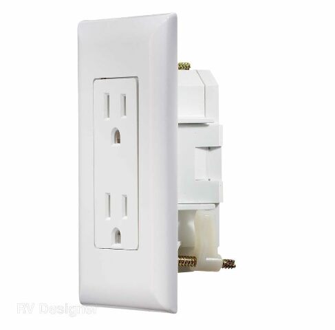 RV Designer Collection S811 Dual Outlet W/Cover Plate White