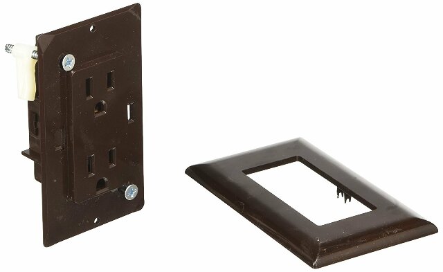 RV Designer Collection S815 Dual Outlet W/Cover Plate Brown
