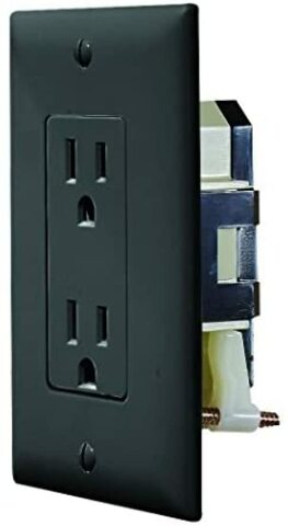 RV Designer Collection S817 Dual Outlet W/Cover Plate Black