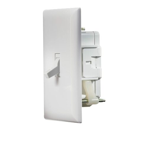 RV Designer S821, Self Contained Wall Switch with Cover Plate, White, AC Electrical