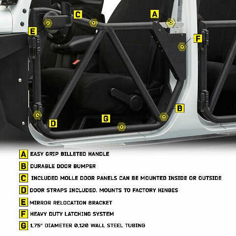Smittybilt 76795 SRC GEN 2 Tube Door Fits 07-18 Wrangler (JK)