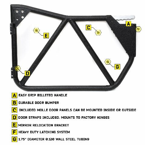 Smittybilt 76795 SRC GEN 2 Tube Door Fits 07-18 Wrangler (JK)