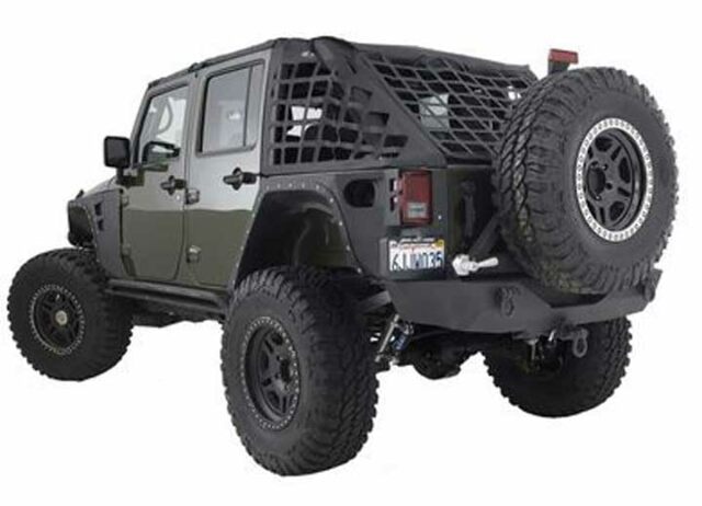 Smittybilt 76856-01 XRC Rear Bumper with Hitch and Tire Carrier Compatible with Jeep JK, (Box 1 of 2)