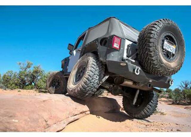 Smittybilt 76856-01 XRC Rear Bumper with Hitch and Tire Carrier Compatible with Jeep JK, (Box 1 of 2)