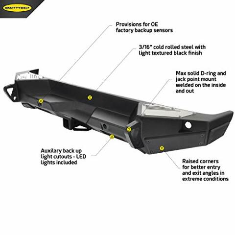 Smittybilt 77858 Gen2 XRC Rear Bumper for 2018 Jeep Wrangler JL 2/4 Door