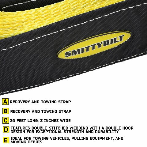 SmittyBilt TOW STRAP 3IN X 30FT - SBCC330