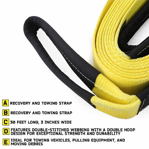 SmittyBilt TOW STRAP 3IN X 30FT - SBCC330