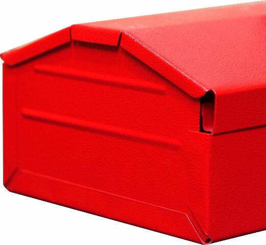 BIG RED TB102 Torin 16" Hip Roof Style Portable Steel Tool Box with Metal Latch Closure, Red