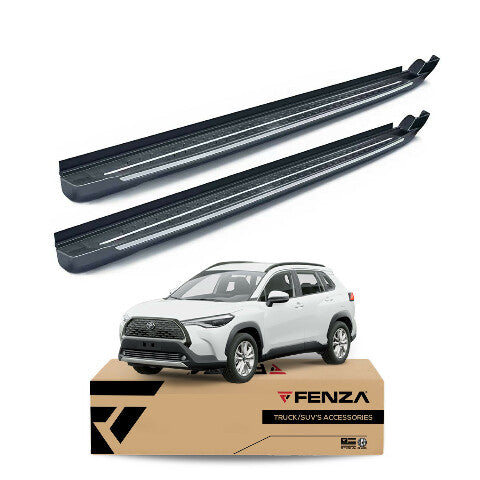 Running Boards Side Steps Black, Chrome Trims Compatible With Toyota Corolla Cross 22+