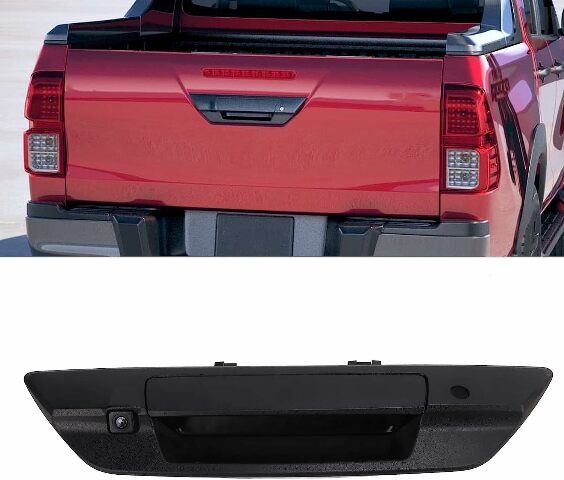 FENZA Black Tailgate Handle w/Rear View Camera, Key Hole Compatible with Toyota Hilux 2016-2021