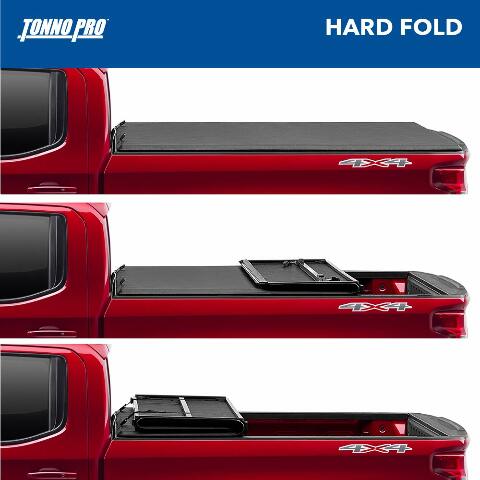 Tonno Pro Hard Fold, Hard Folding Truck Bed Tonneau Cover | HF-558 | Compatible with - Toyota Tundra (includes track sys. clamp kit) 5' 7" Bed (66.7") 2021