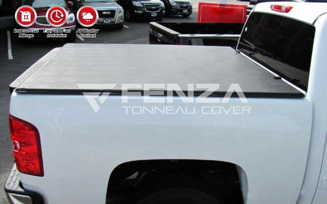 Fenza Soft Tri-Fold Tonneau Cover Compatible With Toyota Tacoma 2005-2015 6.5 Ft.