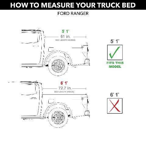 RealTruck UnderCover ArmorFlex Hard Folding Truck Bed Tonneau Cover | AX2 | Compatible with - 2023 Ford Ranger 5' 1" Bed (61") 2019