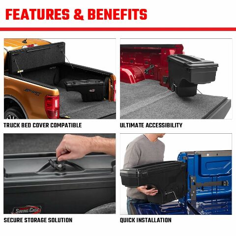 RealTruck UnderCover SwingCase Truck Bed Storage Box | SC104P | Compatible with - Chevy/GMC Silverado/Sierra 1500 Passenger Side (Will not Compatible with with Carbon Pro Bed or MultiPro Tailgate) 2025