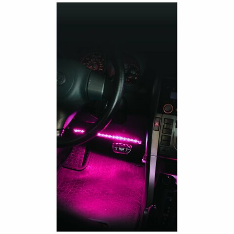 Pilot CZ-177P 12V Pink Interior/Exterior LED Flexi Light Strips -12 Inches / 2 Strips - Cut to Compatible with Multi-Purpose Automotive or Home Use, Water Resistant with Easy-Peel Tape Included