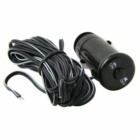 Pilot Automotive CZ-3066 Black 12V Cigarette Power Plug with 3' Wire Lead