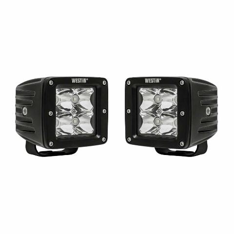 Westin 09-12200B-PR HyperQ LED Auxiliary Lights Flood Beam 3.2x3 in. 5W (Set of 2)