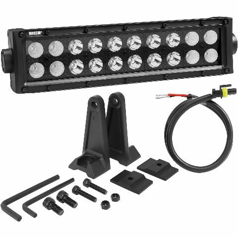 Westin 09-12212-20C B-Force Black Face 10 inch Double Row LED Light Bar with Combo Beam