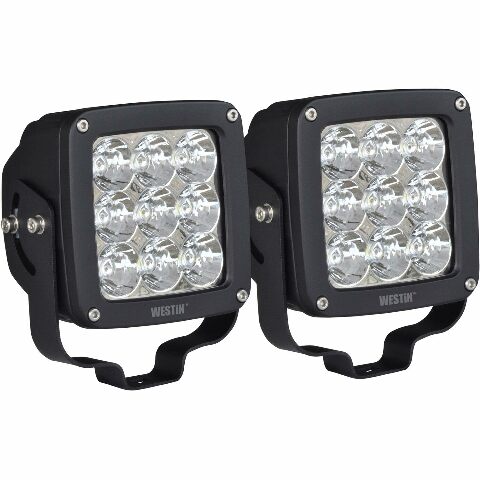 Westin 09-12219A-PR Axis LED Auxiliary Spot Light LED Auxiliary Light 4.5x4.5 in. Square 3W (Set of 2)