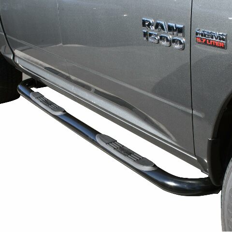 Westin 23-3565 E-Series 3 Round Nerf Bars fits 2009-2018 Ram 1500 2019-2023 Ram 1500 Classic 2010-2024 Ram 2500 3500 Crew Cab (Exc Cab Chassis with Def Tank) Black Pair