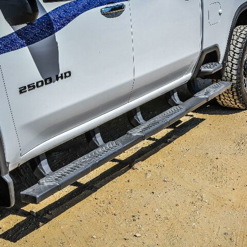 Westin 28-5234765 R5 M-Series Wheel-to-Wheel Nerf Bars XD fits 2020-2024 Silverado Sierra 2500 3500 Crew Cab 6'5" Bed Textured Black Pair