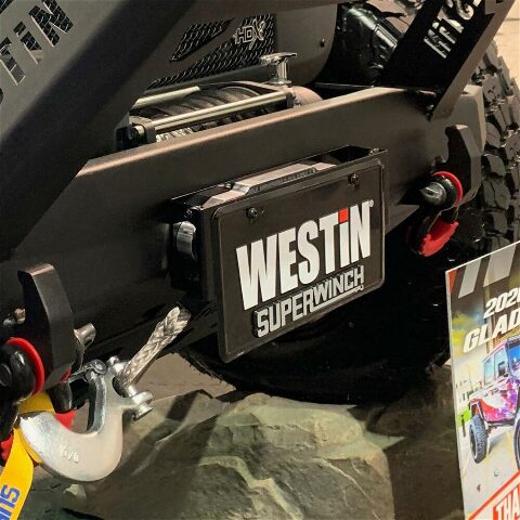 Westin 46-20065 Winch Mount License Plate Relocator Steel Black Powder Coat Winch Mount License Plate Relocator