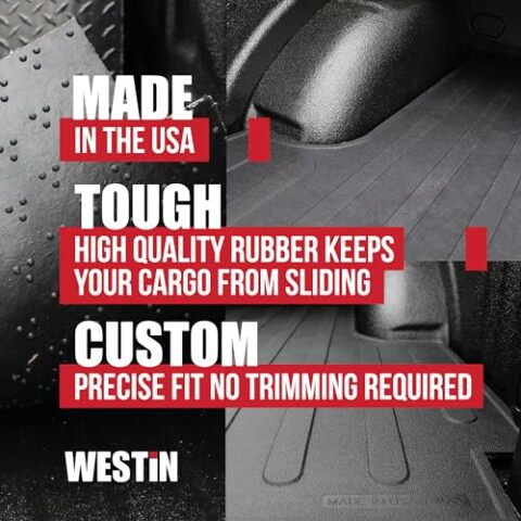 Westin 50-6145 Truck Bed Mat fits 2007-2019 Silverado Sierra 1500 2500 3500 6.5ft Bed (Exc Classic) Black Rubber