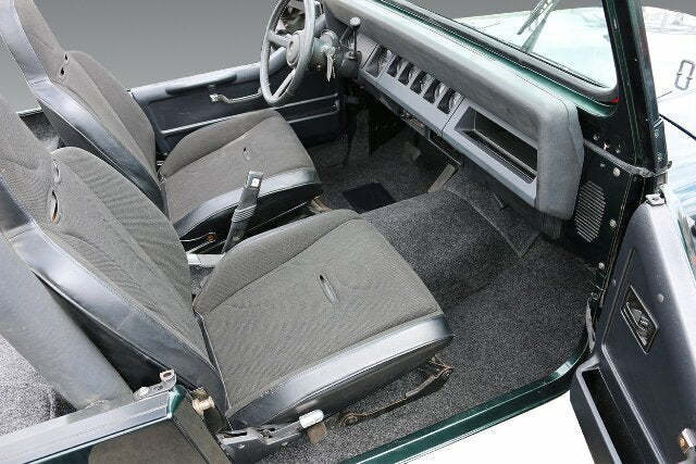 Bedrug - Jeep Liners | 1976 - 1995 Jeep Wrangler CJ-7 / YJ, Front Floor Liners (Includes Heat Shields) | Grey - 8 pc. | BRCYJ76F