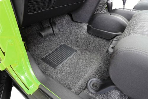 Bedrug - Jeep Liners | 2007 - 2010 Jeep Wrangler JK 2 Door, Front Floor Liners (Includes Heat Shields) | Grey - 3 pc. | BRJK07F2