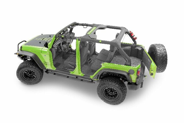 Bedrug - Jeep Liners | 2007 - 2018 Jeep Wrangler JK UNLTD 4 Door, Front Floor Liners (Includes Heat Shields) | Grey - 4 pc. | BRJK07F4