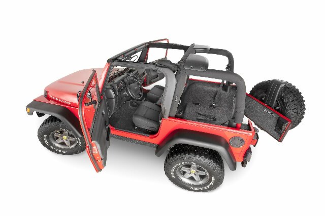 Bedrug - Jeep Liners | 1997 - 2006 Jeep Wrangler TJ/LJ (w/Out Center Consoles), Front Floor Liners (Includes Heat Shields) | Grey - 3 pc. | BRTJ97FNC