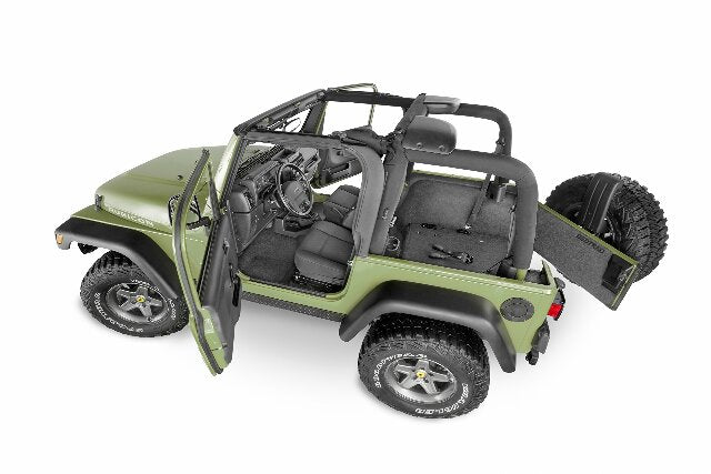 Bedrug - Jeep Bedtred | 1997 - 2006 Jeep Wrangler TJ/LJ (w/Out Center Consoles), Front Floor Liners (Includes Heat Shields) | Grey - 3 pc. | BTTJ97FNC