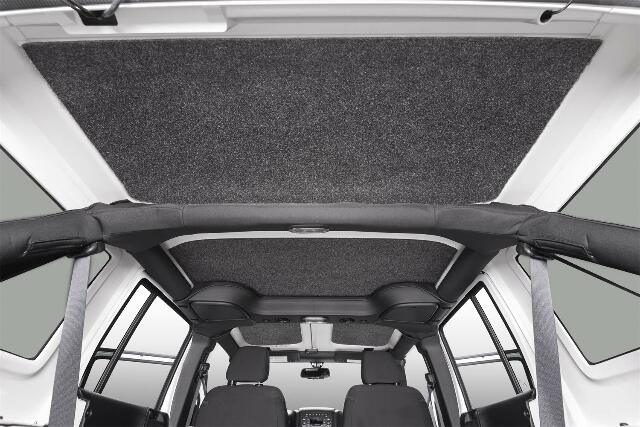Bedrug - Jeep Headliner | 2011 - 2018 Jeep Wrangler JK 2 Door, Custom cut, Grey - 4 pc. | HLJK112DRK