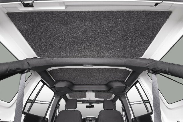 Bedrug - Jeep Headliner | 2018 - 2023 Jeep Wrangler JL UNLTD 4 Door, Custom cut, Grey - 4 pc. | HLJL184DRK