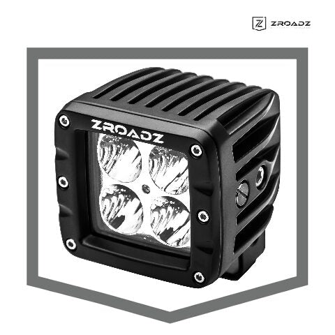 ZROADZ 3" LED Spot Beam Pod Lights (Black, Pair) - Part #Z30BC14W20S - ATV Accessories, UTV Accessories, Boat Lights, Car Lights, Trailer Lights, Motorcycle Lights, Truck Bed Lights, Golf Cart Lights