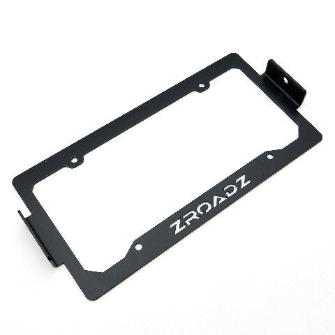 ZROADZ Universal LED License Plate Frame Bracket ONLY- Black Mild Steel - Bolt-on No Drilling Required - Mounts (2) 3 Inch ZROADZ or Similar Style LED Pod Lights PN#Z310005