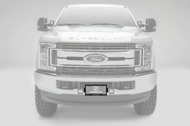 ZROADZ Universal LED License Plate Frame Bracket ONLY- Black Mild Steel - Bolt-on No Drilling Required - Mounts (2) 3 Inch ZROADZ or Similar Style LED Pod Lights PN#Z310005