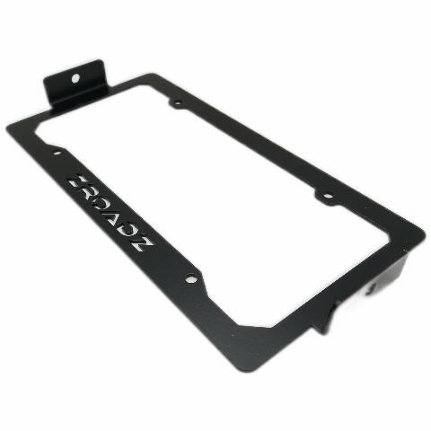 ZROADZ Universal LED License Plate Frame Bracket ONLY- Black Mild Steel - Bolt-on No Drilling Required - Mounts (2) 3 Inch ZROADZ or Similar Style LED Pod Lights PN#Z310005