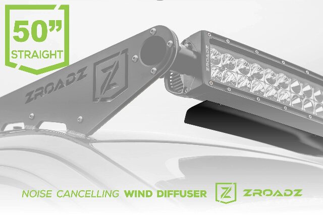 ZROADZ Noise Cancelling Wind Diffuser, Black, Aluminum Compatible with 50 Inch Straight Double Row LED Light Bar (Z330050S)